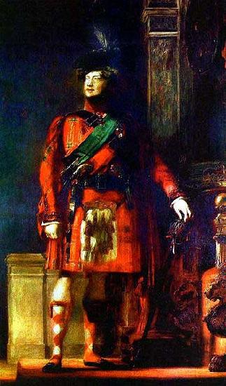 Sir David Wilkie Sir David Wilkie flattering portrait of the kilted King George IV for the Visit of King George IV to Scotland, with lighting chosen to tone down the b oil painting image